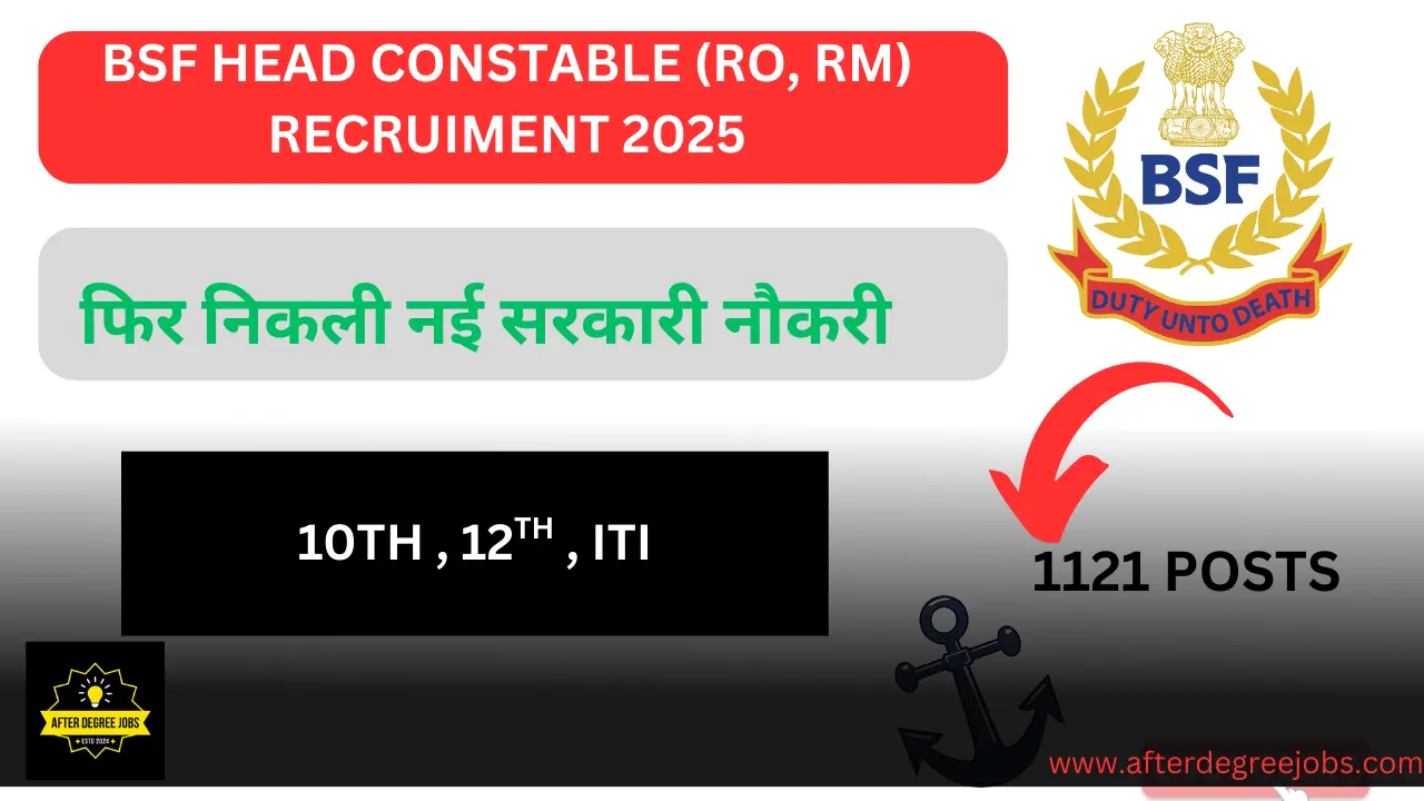 BSF Head Constable (RO, RM) Recruitment 2025