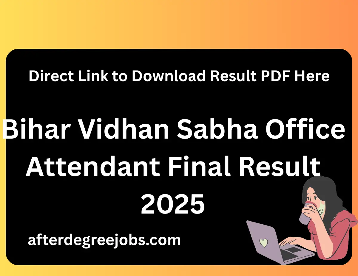Bihar Vidhan Sabha Office Attendant Final Result 2025